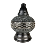 Žvakių žibintas vitražinis stiklas carafa premium juodas 35,5cm