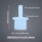 Plastikinis žarnos antgalis su sriegiu, G3/4&ndash;8 mm (5/16 colių)