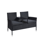 Lauko fotelis 65x131x84cm., juodos spalvos