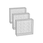 Rinkinys i&scaron; 3 gabionų 100x90x30cm., sidabrinės spalvos