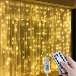 LED užuolaidų lemputės 300, &Scaron;iltai balta