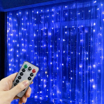 LED užuolaidų girlianda su pulteliu, 3Mx3M / 9.8ftx9.8ft 300LED