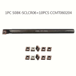 Tekinimo staklių įrankių laikiklis S08K-SCLCR06 su plok&scaron;telėmis, 1PC S08K-SCLCR06+10PCS CCMT