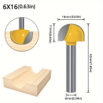 Apvalus dugno peilis 6 rankenos medžio apdirbimui., 1vnt 6x16mm