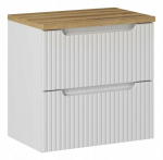 Vonios spintelė su stalvir&scaron;iu, pakabinama, balta NOVA 60 x 40 x 60 cm