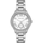 I&scaron;manusis laikrodis Moteri&scaron;kas laikrodis Michael Kors - MK4807 nerūdijančio plieno sidabrinis - 38mm - atsparus vandeniui 5 ATM