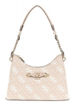 GUESS moterų &scaron;viesiai rudas baltas peties krep&scaron;ys - Izzy Top Zip Shoulder Bag Sand Logo 293473