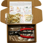 Žiedelių replės ir įrankių rinkinys, Pliers + 100 sets of Golden metal rings
