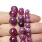 Natūralūs lepidolito karoliukai papuo&scaron;alams, 6mm(0.24)About 63pcs Beads