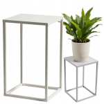 Metalinis stovas gėlėms, baltas, 40 cm, loft stiliaus, pagamintas Lenkijoje