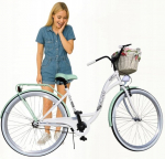 Miesto dviratis moterims City Bike 28'', baltas