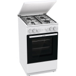 Elektrinė viryklė Gorenje GK5A22WH kombinuota dujinė&ndash;elektrinė viryklė, 50 cm, 68 l, balta, &bdquo;Pizza&ldquo;, &bdquo;AquaClean&ldquo;