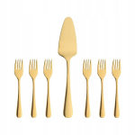 Villa Italia Slim Gold Stp rinkinys 6 asmenims, skirtas pyrago &scaron;akutėms su mentele