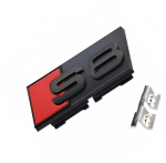 Emblema priekinės grotelės S8 ženkliukas logotipas Audi juodas 7x2,2cm Premium