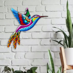 Sodo dekoracija Kolibris, metalinė, mėlyna