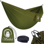Vivibel hamakas stovyklavimui, lauko hamakai 2 asmenims, 300 kg apkrova, 275 x 140 cm, itin lengvas, kvėpuojantis hamakas i&scaron; nailono para&scaron;iutinio audinio, skirtas kelionėms lauke, sode ir paplūdimyje
