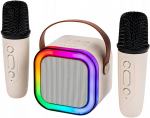 Karaoke rinkinys 2 belaidžiai mikrofonai plius usb garsiakalbis