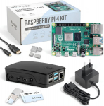 Raspberry Pi 4 4 Gb pradžios rinkinys, juodas, Usb-c maitinimo &scaron;altinis 15 W, korpusas, 64 Gb Sd kortelė, 4k Micro Hdmi kabelis, radiatorių rinkinys