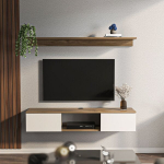 Elia - Rie&scaron;utmedžio ir baltos spalvos TV stovas