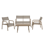 Sodo baldų komplektas &bdquo;Patio Marseille&ldquo; metalinis 4 vietų, smėlio spalvos