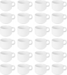 Olympia Athena puodeliai, 200 ml/7 oz (24 vnt.), baltas porcelianas, arbatos ir kavos puodeliai, atsparūs skilimui, tinka lėk&scaron;tutei Cc202, galima naudoti mikrobangų krosnelėje/plauti indaplovėje, Cc200