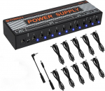 Strich Sps-10 gitaros pedalo maitinimo &scaron;altinis, 10 izoliuotų Dc i&scaron;ėjimų 9v/12v/18v gitaros bosų efektų pedalams, 100ma 500ma pedalboard maitinimo &scaron;altinis su apsauga nuo trumpojo jungimo