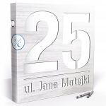 Ap&scaron;viestas namo numeris Led adresinė lentelė 30x30 cm sutemų jutiklis
