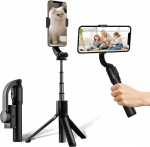 Asmenukių stabilizatorius su bluetooth nuotolinio valdymo pulteliu, i&scaron;maniojo telefono stabilizatorius, 1 a&scaron;ies gimbalas, mažas, lengvas, sulankstomas, skirtas vlogams, &bdquo;youtube&ldquo;, tiesioginiam vaizdo įra&scaron;ui, suderinamas su &bdquo;iphone&ldquo;/&bdquo;android&ldquo;