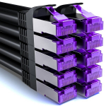 Deleycon 10 x 1 m cat7 tinklo kabeliai, 10 gigabitų, rj45 patch ethernet kabelis, varinis, sftp pimf ekranavimas, lan, dsl skirtas jungikliams, modemams, mar&scaron;rutizatoriams, patch panelėms, suderinamas su cat6, cat5, juodas