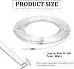 Meyuxg lipnios apdailos juostelės, 8 m x 8 mm x 2,8 mm sienų juostelės, lipnios, pvc lubų juostelės, lipnios sienų juostelės, tinka sienoms, spintelėms, vonios kambariui, miegamajam (baltos-8 m-8 mm)