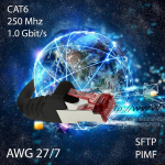 1conn Cat6 tinklo kabelis 20 m pilkas Ethernet Lan kabelis Cat6 Lan tinklo kabelis Sftp Pimf Patch kabelis 1000 Mbit/s