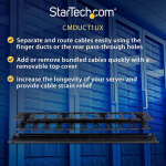 Startech.com Horizontalus 1u Rack Finger kabelių kanalas su dangteliu - 19 colių tinklo/serverio spintos pir&scaron;tų kabelių valdymo skydelis - Kabelių kanalas su dangteliu (cmduct1ux)