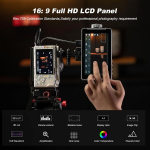 Viltrox Dc-v1 Dcv1 kameros lauko monitorius su jutikliniu ekranu, 5.5 colio 4k Hdmi i&scaron;orinis kameros monitorius su baterija Full Hd 1920 x 1080 Ips 3d Lut su apsauginiu dangteliu nuo saulės, skirtas Sony Canon Nikon Dslr (dc-550