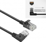 Act cat6a tinklo kabelis 90&deg; kampu į de&scaron;inę, u/utp lszh lan kabelis plonas 3.6 mm slimline, lankstus ethernet kabelis su rj45 jungtimi, skirtas naudoti duomenų centruose, 3 metrai, de&scaron;inys dc2903