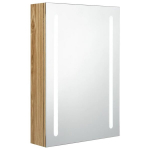 Veidrodinė vonios spintelė su LED, ąžuolo, 50x13x70cm CFE2777521