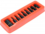 Smūginių antgalių rinkinys 1/2&Prime;, TORX, T30-T70, 9 vnt.