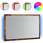 Vonios veidrodis su LED ap&scaron;vietimu, medienos, 60x8,5x38cm CFE805218