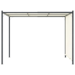 Pergolė su reguliuojamu stogu, kreminė balta, 3x3m, plienas CFE85651