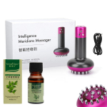 &Scaron;ildantis elektroninis masažuoklis kūnui, galvai ir pilvui, 6 darbo režimai, USB, komplektas su Warmwood aliejumi