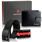 Dovanų rinkinys vyrams: odinė piniginė Pierre Cardin RFID ir diržas Stevens A6088206