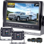 Dual RV galinės kameros sistema, 7" monitorius, 1080P, IP69, 1 rinkinys