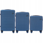 Lagaminų rinkinys WINGS COOT &ndash; 3 dydžių ABS kietieji čemodanai su 4 ratukais ir kodine spyna kelionėms