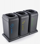 &Scaron;iuk&scaron;lių rū&scaron;iavimo konteinerių komplektas 3&times;40 l, antracito spalvos