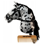 Arkliukas ant lazdos Hobby Horse, dėmėtas baltas