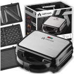 3in1 skrudintuvas&ndash;vaflinė&ndash;grilis ABRAMS 1000 W, sidabrinis