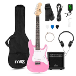 Max GigKit Junior 3/4 dydžio elektrinės gitaros rinkinys, rožinė