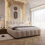 Lova LUMORIA + Čiužinys SAPNAS 2 XL|180x200|Balta #6|Boucle