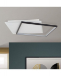 LED lubinis &scaron;viestuvas plafonas 50cm juodas 72W, apvalus, su pulteliu, reguliuojama spalva ir ry&scaron;kumas
