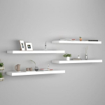 Pakabinamos lentynos VidaXL, 4 vnt., 90x23,5x3,8 cm, baltos