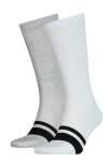 Sportinės kojinės vyrams Puma Seasonal Logo Sock, baltos / pilkos, 2 vnt.